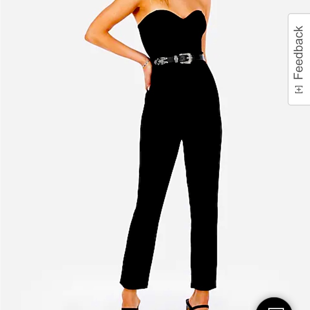 Express Sweetheart Top Black Jumpsuit